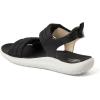 imageDearfoams Womens Comfortable Strap Thea Easy on Off Cushioned Lightweight Walking Shoe Sandal FlatBlack