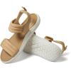 imageDearfoams Womens Comfortable Strap Thea Easy on Off Cushioned Lightweight Walking Shoe Sandal FlatKhaki