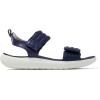 imageDearfoams Womens Comfortable Strap Thea Easy on Off Cushioned Lightweight Walking Shoe Sandal FlatNavy