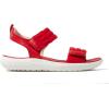 imageDearfoams Womens Comfortable Strap Thea Easy on Off Cushioned Lightweight Walking Shoe Sandal FlatTrue Red
