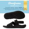 imageDearfoams Womens Emilia Slip on Comfortable Cushioned Gore Lightweight Sandal FlatBlack