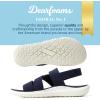 imageDearfoams Womens Emilia Slip on Comfortable Cushioned Gore Lightweight Sandal FlatNavy