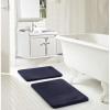 imageDearfoams 2 Piece Faux Fur Memory Foam Bath Rug Set RedNavy