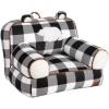 imageDearfoams Red and Black Buffalo Check Sherpa Plush Bean Bag Chair with Novelty Ears LargeBlack and White