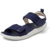 imageDearfoams Womens Comfortable Strap Thea Easy on Off Cushioned Lightweight Walking Shoe Sandal FlatNavy