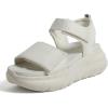 imageDearfoams Womens Platform Lightweight Adjustable Odell Wedge SandalBone