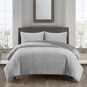 imageDearfoams Back Dye Faux Rabbit Fur Duvet Set Grey Queen