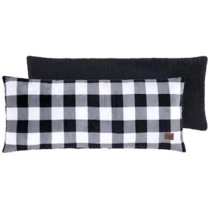 imageDearfoams Grey and White Check Plaid Full Body PillowRoyal Plush with Sherpa Reverse Fabric48quotx20quot Long PillowBlack and White