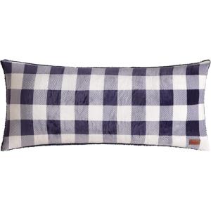 imageDearfoams Grey and White Check Plaid Full Body PillowRoyal Plush with Sherpa Reverse Fabric48quotx20quot Long PillowNavy and White