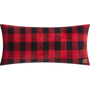 imageDearfoams Grey and White Check Plaid Full Body PillowRoyal Plush with Sherpa Reverse Fabric48quotx20quot Long PillowRed and Black