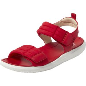 imageDearfoams Womens Comfortable Strap Thea Easy on Off Cushioned Lightweight Walking Shoe Sandal FlatTrue Red