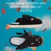imageDearfoams UnisexAdult Spooky Fuzzy Halloween Pumpkin Jack O Lantern SlipperBlack Bat