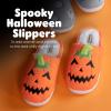 imageDearfoams UnisexAdult Spooky Fuzzy Halloween Pumpkin Jack O Lantern SlipperJack O Lantern