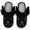imageDearfoams UnisexAdult Spooky Fuzzy Halloween Pumpkin Jack O Lantern SlipperBlack Bat