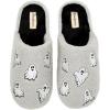 imageDearfoams UnisexAdult Spooky Fuzzy Halloween Pumpkin Jack O Lantern SlipperGrey Ghost
