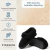 imageDearfoams Womens Fireside Adelaide Shearling Soft Memory Foam Plush Indoor House Shoe Clog SlipperBlack