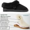 imageDearfoams Womens Fireside Adelaide Shearling Soft Memory Foam Plush Indoor House Shoe Clog SlipperBlack