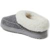 imageDearfoams Womens Nyla Felted and Plaid Moc Toe Clog SlipperLight Heather Grey