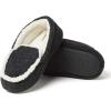 imageDearfoams unisex child Hunter Felted Plaid Moccasin Slipper Black Solid 1112 Big Kid US