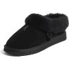 imageDearfoams Womens Fireside Adelaide Shearling Soft Memory Foam Plush Indoor House Shoe Clog SlipperBlack