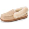 imageDearfoams Womens Gifts Fuzzy Memory Foam Outdoor Ryland Moccasin with Cuff SlippersSand