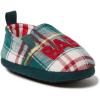 imageDearfoams Baby Bear Boys Girls Plaid Memory Foam SlippersGreen Red