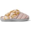 imageDearfoams Kids Evelyn Velour Clog with Leopard Cuff SlipperPale Mauve