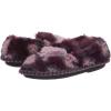 imageDearfoams Kids Mia faux faux fur Closed Back with Heart Detail SlipperAubergine