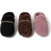 imageDearfoams Womens Marla Furry Memory Foam Comfort Chain Mule SlipperLeopard