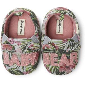 imageDearfoams BabyGirls Frankie Bear Closed Back SlipperHibuscus Print