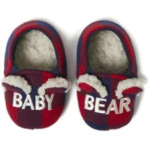 imageDearfoams Memory Foam Baby Bear Buffalo Plaid Slippers 56
