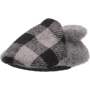 imageDearfoams UnisexChild Emerson Woven Plaid Closed Back SlipperLight Heather Grey