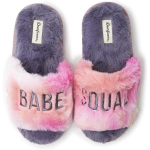 imageDearfoams UnisexChild Lana Slide with Slogan SlipperBabe Squad