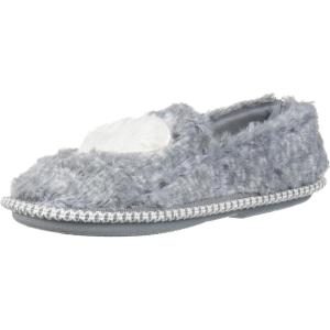 imageDearfoams UnisexChild Mia Kids faux faux fur Closed Back with Heart Detail SlipperGrey Frost