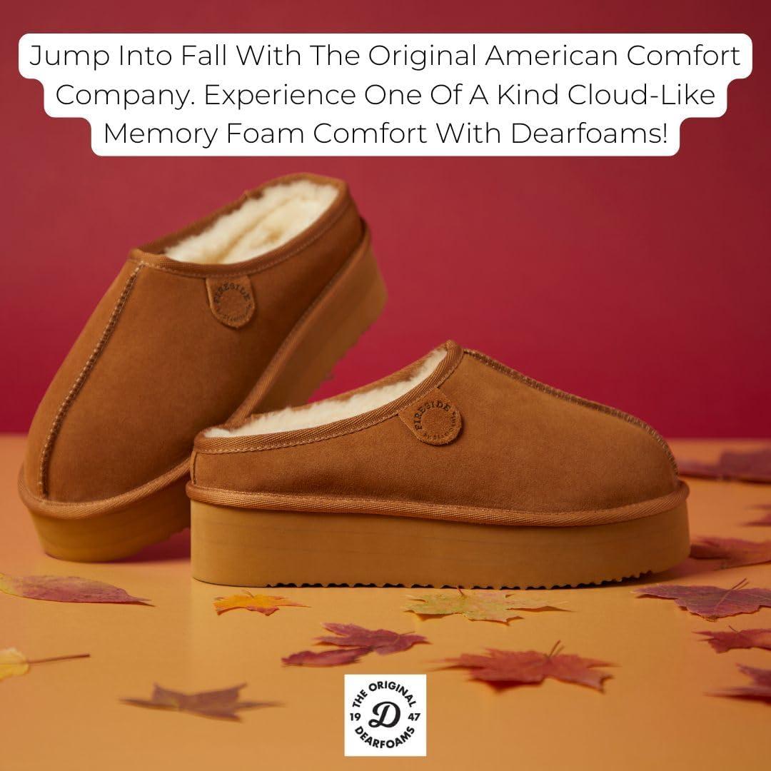 imageFireside by Dearfoams Womens Greta Shearling IndoorOutdoor Clog SlipperBlack Platform