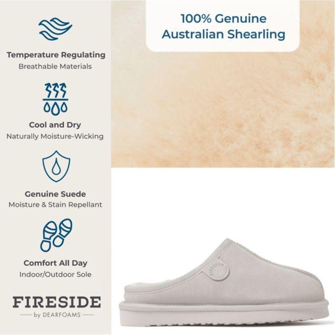imageFireside by Dearfoams Womens Greta Shearling IndoorOutdoor Clog SlipperBone