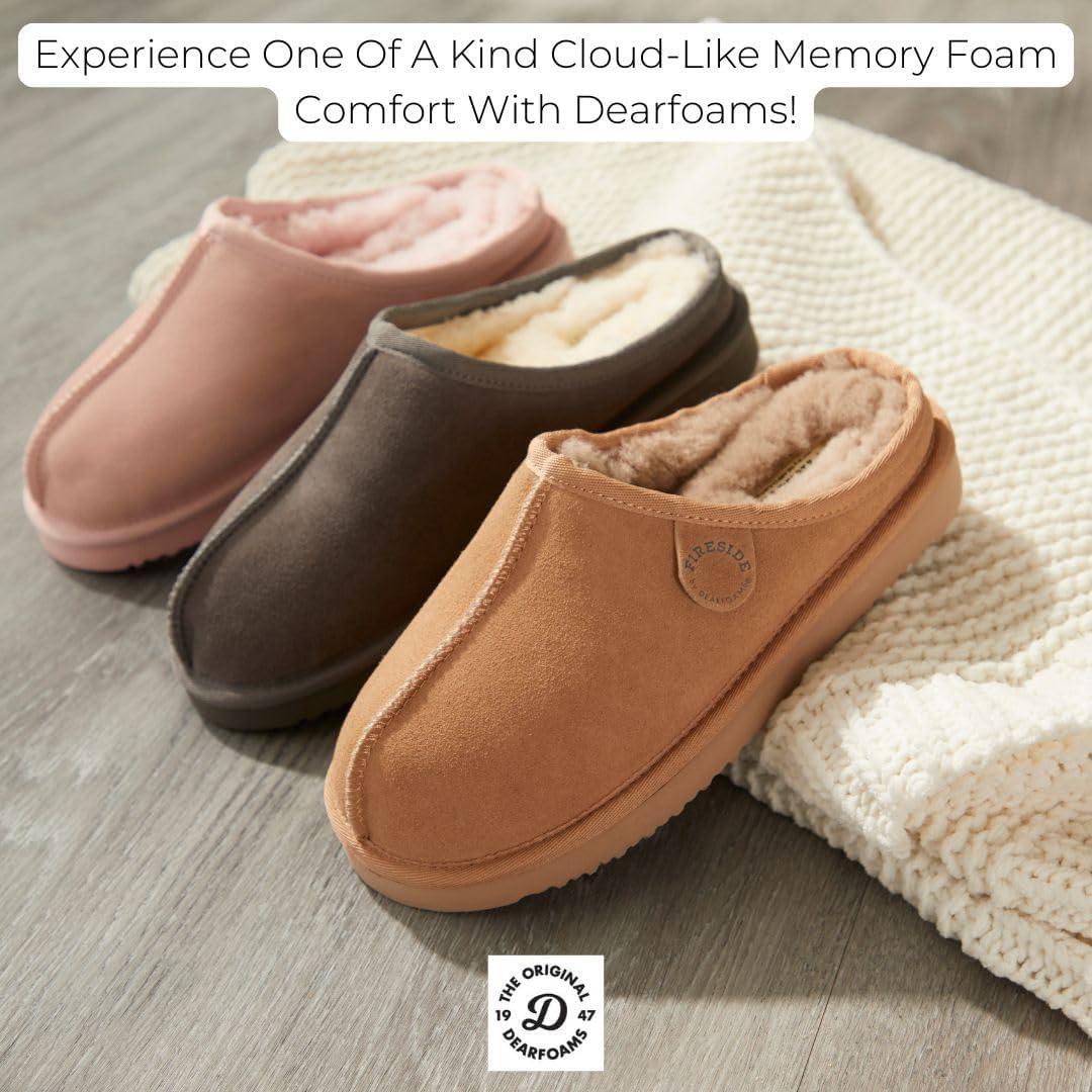 imageFireside by Dearfoams Womens Greta Shearling IndoorOutdoor Clog SlipperBone