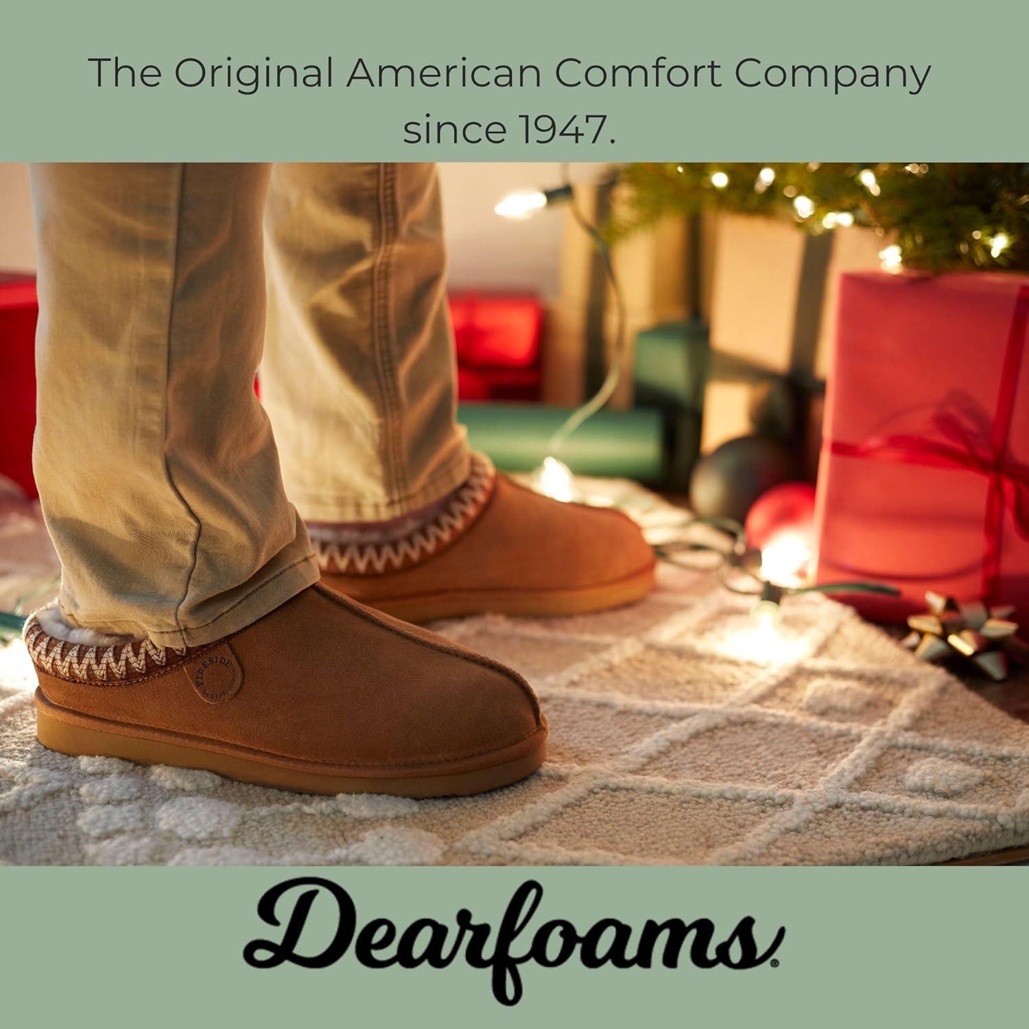 imageFireside by Dearfoams Womens Greta Shearling IndoorOutdoor Clog SlipperChestnut Taping