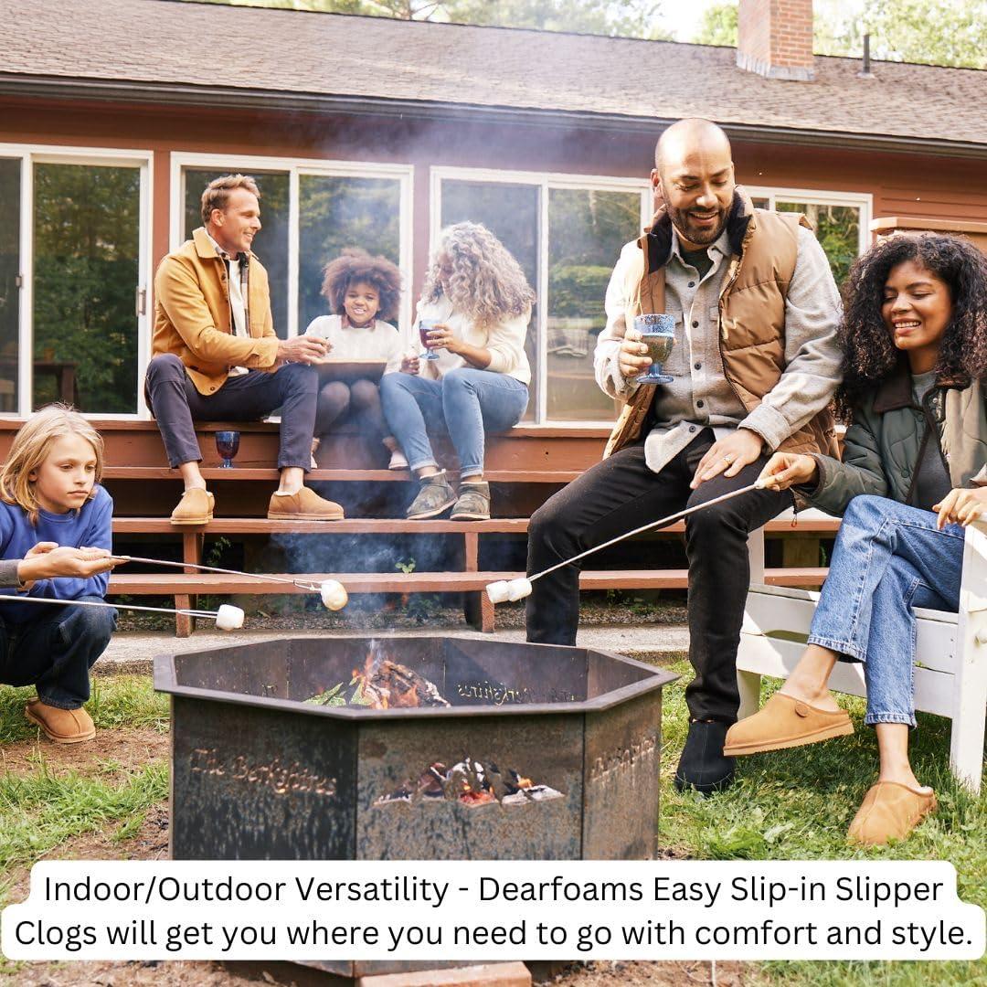 imageFireside by Dearfoams Womens Greta Shearling IndoorOutdoor Clog SlipperDeep Oasis Blue