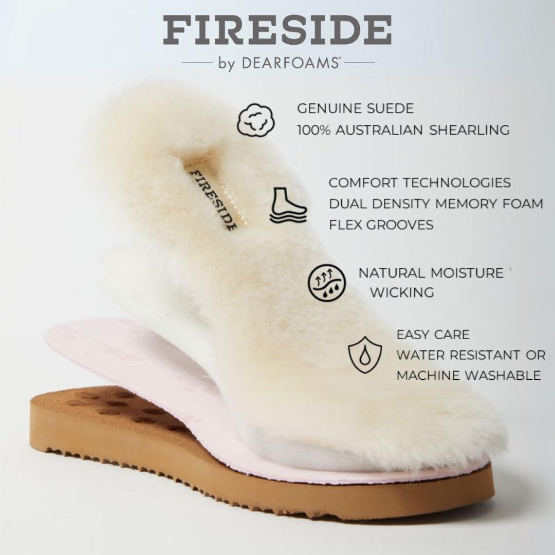 imageFireside by Dearfoams Womens Greta Shearling IndoorOutdoor Clog SlipperMystic Purple Taping