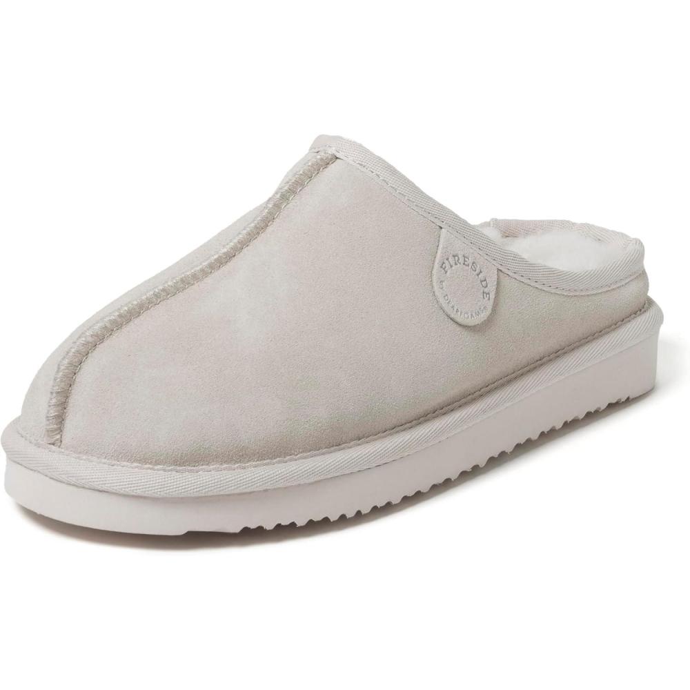 imageFireside by Dearfoams Womens Greta Shearling IndoorOutdoor Clog SlipperBone
