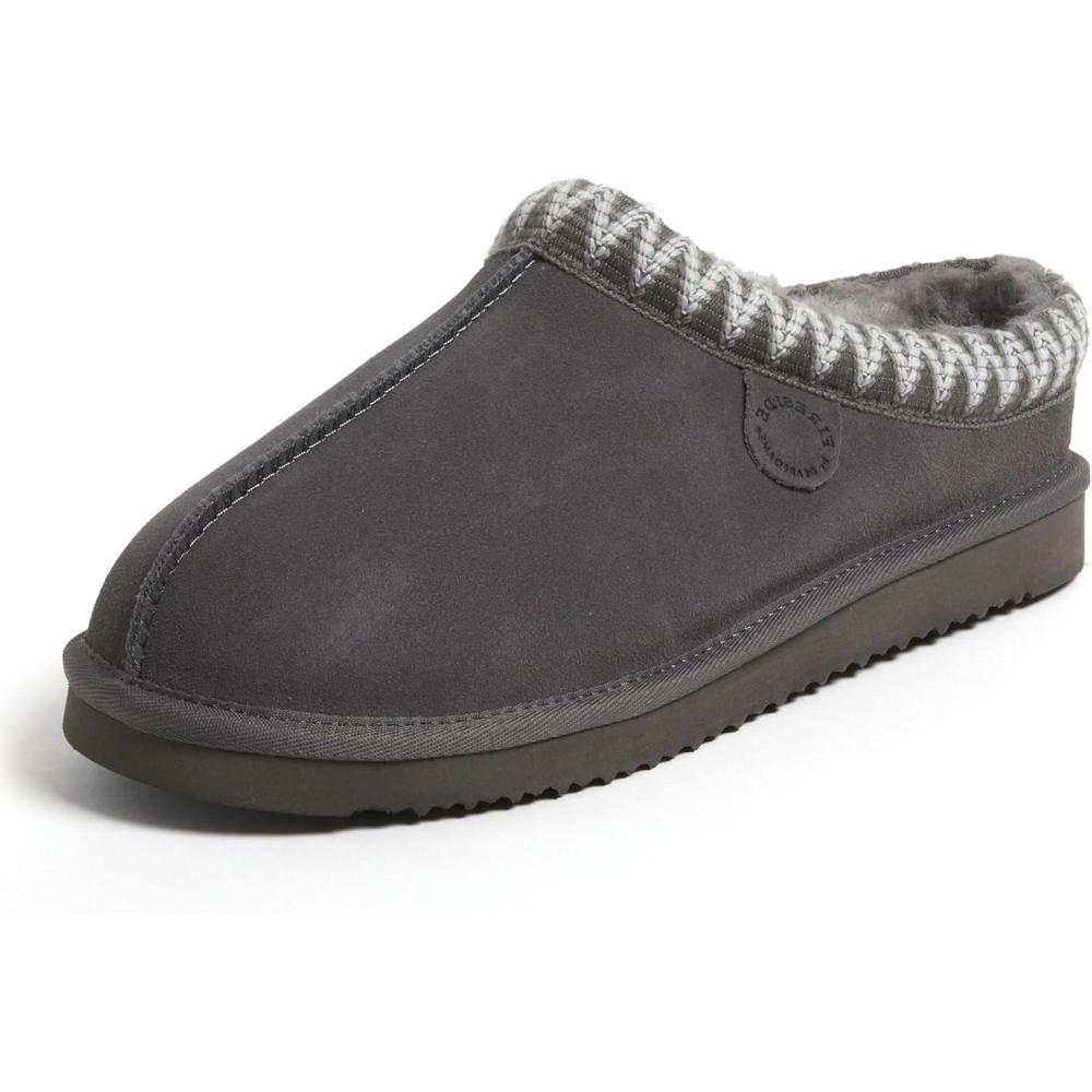 imageFireside by Dearfoams Womens Greta Shearling IndoorOutdoor Clog SlipperGrey Taping