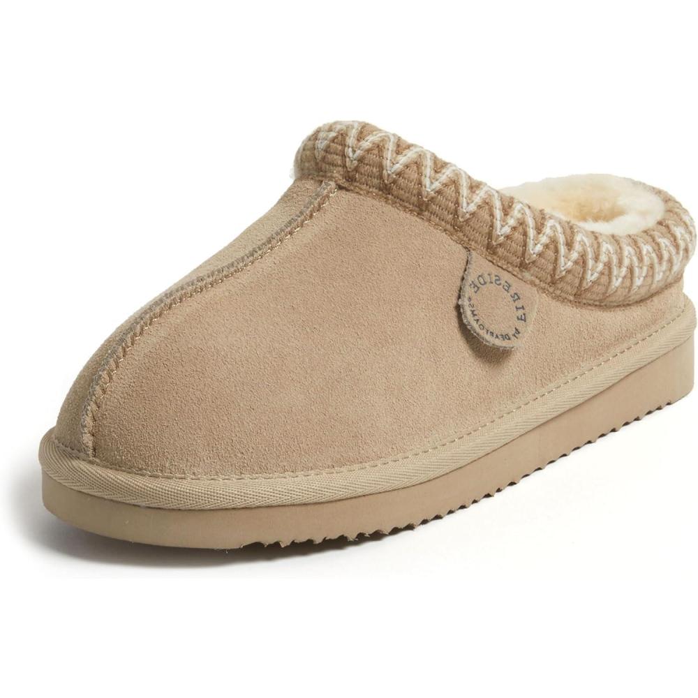 imageFireside by Dearfoams Womens Greta Shearling IndoorOutdoor Clog SlipperSand Taping