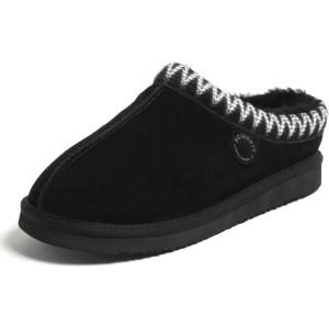 imageFireside by Dearfoams Womens Greta Shearling IndoorOutdoor Clog SlipperBlack Taping