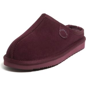 imageFireside by Dearfoams Womens Greta Shearling IndoorOutdoor Clog SlipperFig Purple