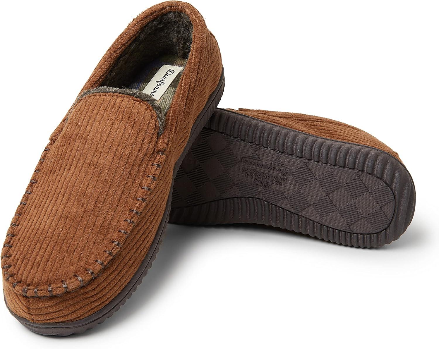 imageDearfoams Mens Cordurory Moccasin SlipOn LoaferChestnut