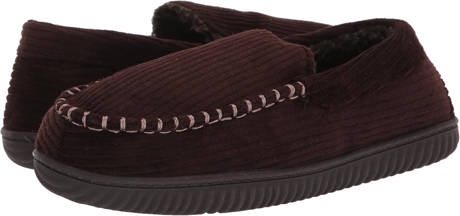 imageDearfoams Mens Cordurory Moccasin SlipOn LoaferCoffee