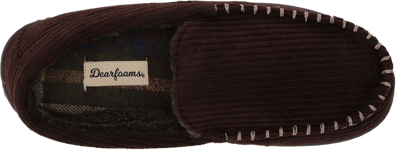 imageDearfoams Mens Cordurory Moccasin SlipOn LoaferCoffee