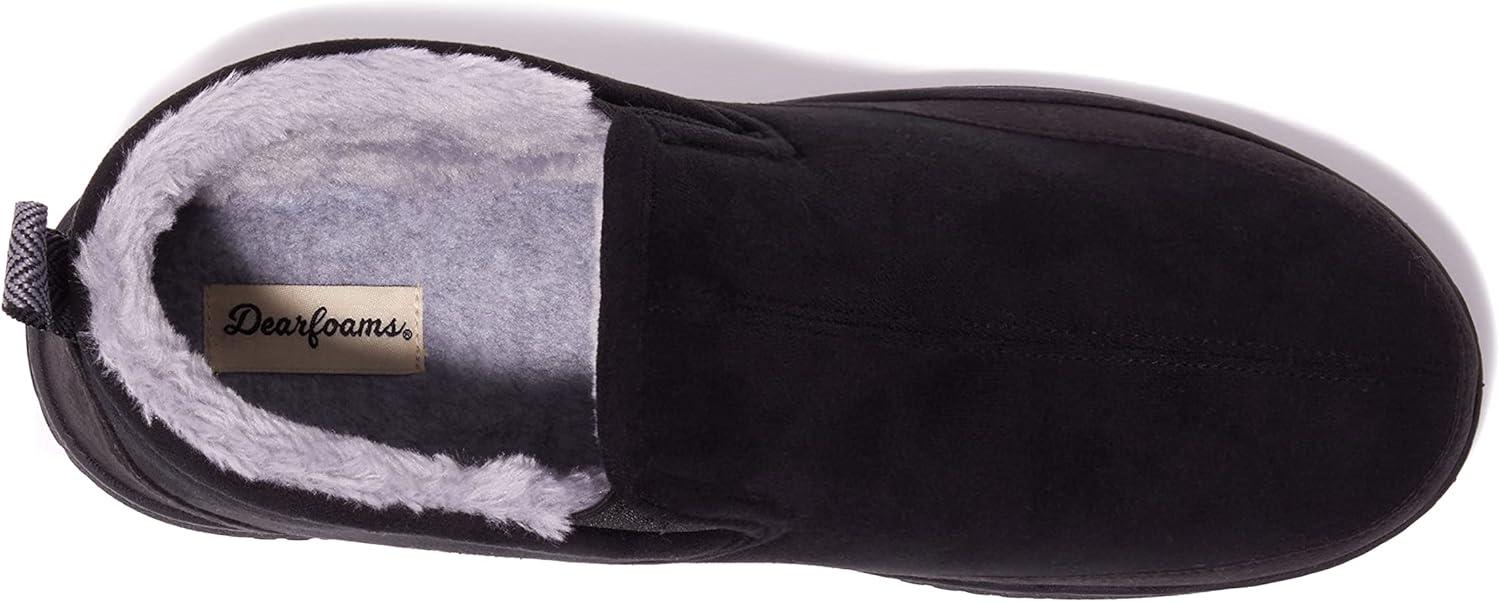 imageDearfoams mens Spencer Microsuede IndoorOutdoor Comfort Boot With Fleece LiningBlack
