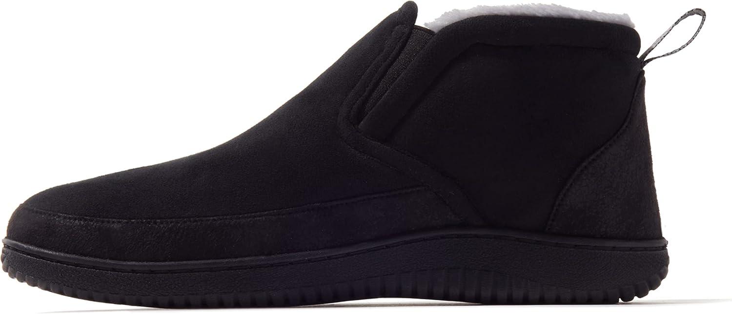 imageDearfoams mens Spencer Microsuede IndoorOutdoor Comfort Boot With Fleece LiningBlack